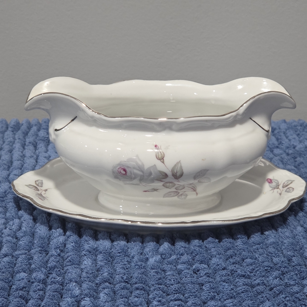 Winterling Bavarian Gravy Boat Silver Trim